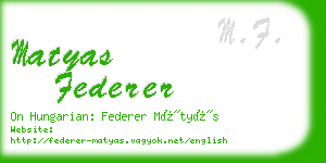 matyas federer business card